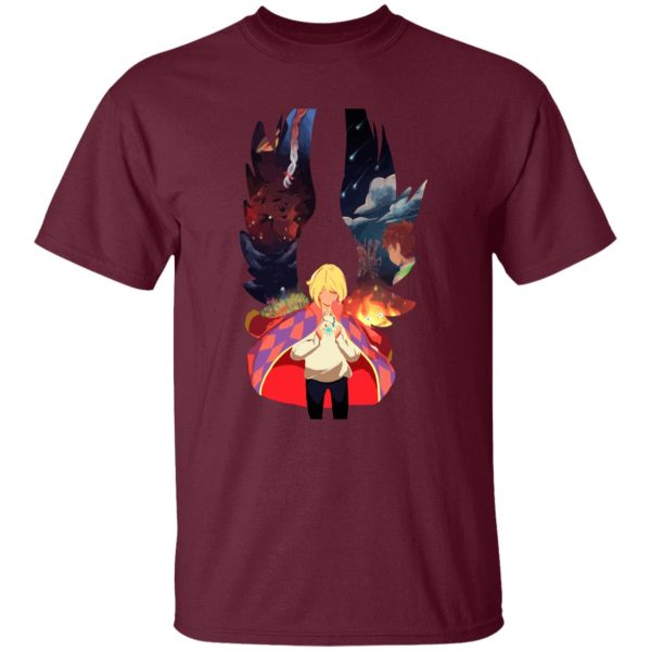 Howl's Moving Castle Film - Howl and Colorful Wings T Shirt-Apparel, Howl's Moving Castle, Howl's Moving Castle Film, Tshirt