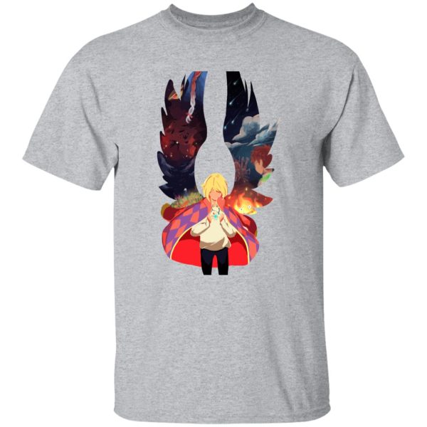 Howl's Moving Castle Film - Howl and Colorful Wings T Shirt-Apparel, Howl's Moving Castle, Howl's Moving Castle Film, Tshirt