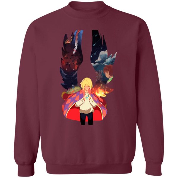 Howl's Moving Castle Wallpaper - Howl and Colorful Wings Sweatshirt-Apparel, Howl's Moving Castle, Howl's Moving Castle Wallpaper, Sweatshirt