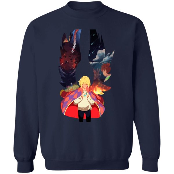 Howl's Moving Castle Wallpaper - Howl and Colorful Wings Sweatshirt-Apparel, Howl's Moving Castle, Howl's Moving Castle Wallpaper, Sweatshirt