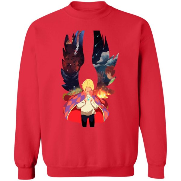 Howl's Moving Castle Wallpaper - Howl and Colorful Wings Sweatshirt-Apparel, Howl's Moving Castle, Howl's Moving Castle Wallpaper, Sweatshirt