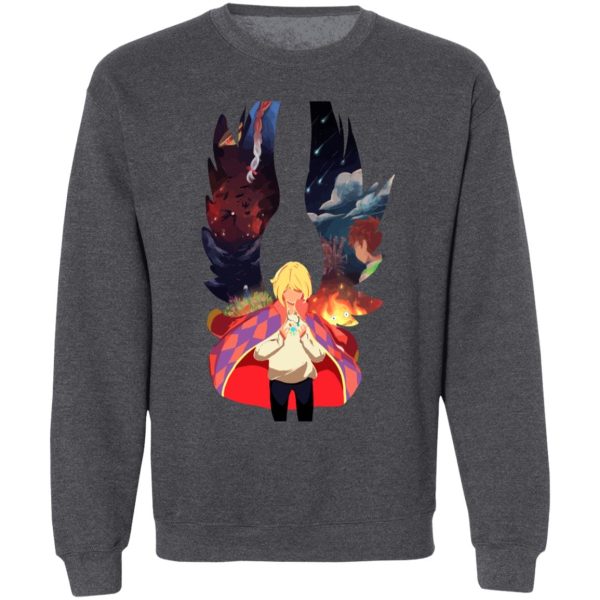 Howl's Moving Castle Wallpaper - Howl and Colorful Wings Sweatshirt-Apparel, Howl's Moving Castle, Howl's Moving Castle Wallpaper, Sweatshirt