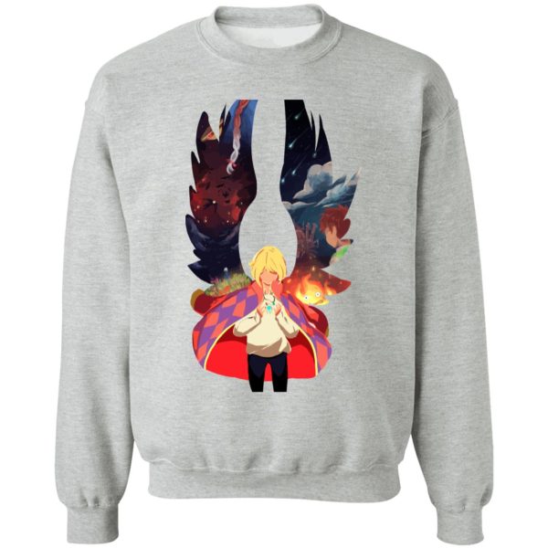 Howl's Moving Castle Wallpaper - Howl and Colorful Wings Sweatshirt-Apparel, Howl's Moving Castle, Howl's Moving Castle Wallpaper, Sweatshirt