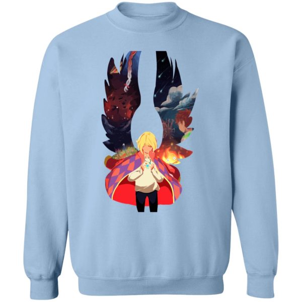 Howl's Moving Castle Wallpaper - Howl and Colorful Wings Sweatshirt-Apparel, Howl's Moving Castle, Howl's Moving Castle Wallpaper, Sweatshirt