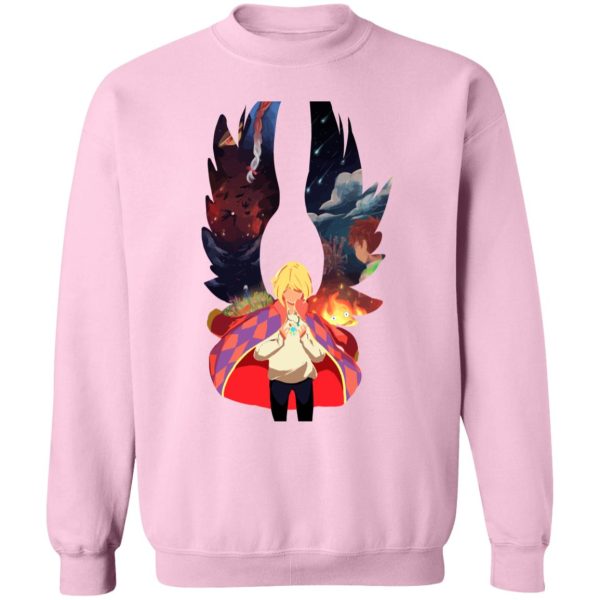 Howl's Moving Castle Wallpaper - Howl and Colorful Wings Sweatshirt-Apparel, Howl's Moving Castle, Howl's Moving Castle Wallpaper, Sweatshirt