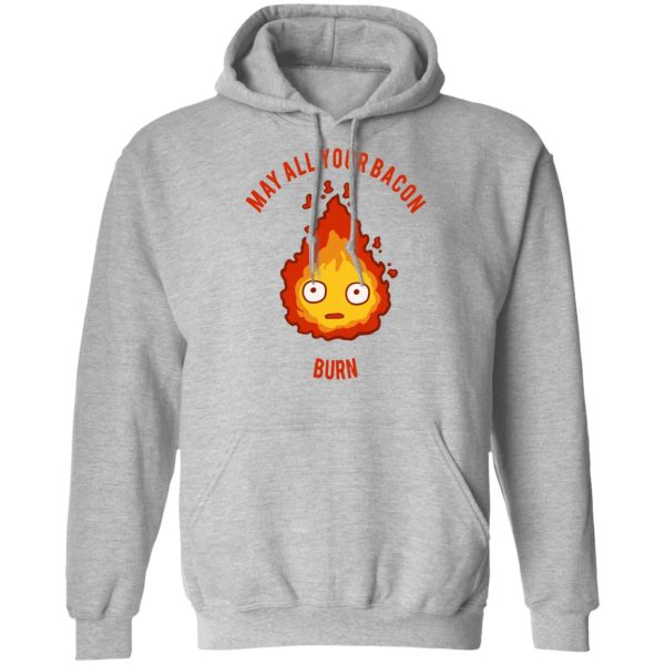 Howl's Moving Castle Actors - Calcifer: May All Your Bacon Burn Hoodie-Apparel, Hoodie, Howl's Moving Castle, Howl's Moving Castle Actors