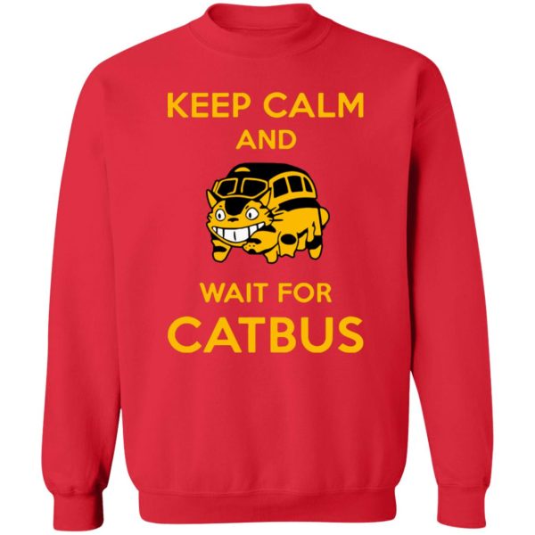 Totoro Soot Gremlins - My Neighbor Totoro Keep Calm and Wait for Cat Bus Sweatshirt-Apparel, My Neighbor Totoro, Sweatshirt, Totoro Soot Gremlins