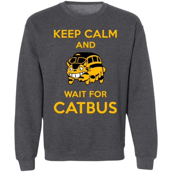 Totoro Soot Gremlins - My Neighbor Totoro Keep Calm and Wait for Cat Bus Sweatshirt-Apparel, My Neighbor Totoro, Sweatshirt, Totoro Soot Gremlins