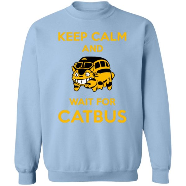 Totoro Soot Gremlins - My Neighbor Totoro Keep Calm and Wait for Cat Bus Sweatshirt-Apparel, My Neighbor Totoro, Sweatshirt, Totoro Soot Gremlins