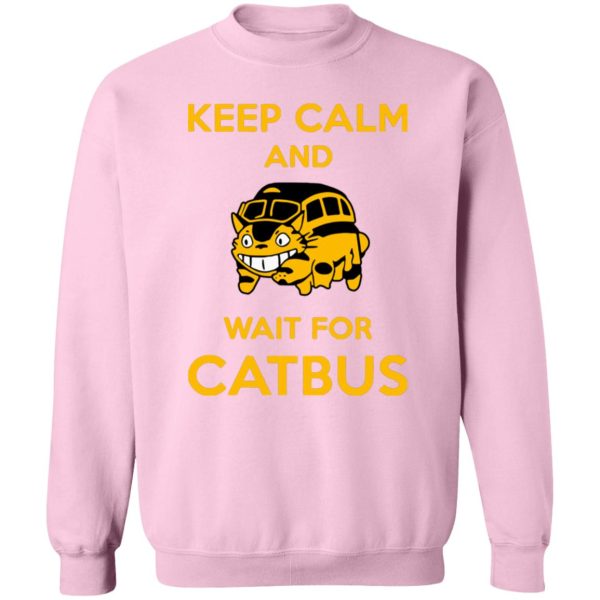 Totoro Soot Gremlins - My Neighbor Totoro Keep Calm and Wait for Cat Bus Sweatshirt-Apparel, My Neighbor Totoro, Sweatshirt, Totoro Soot Gremlins