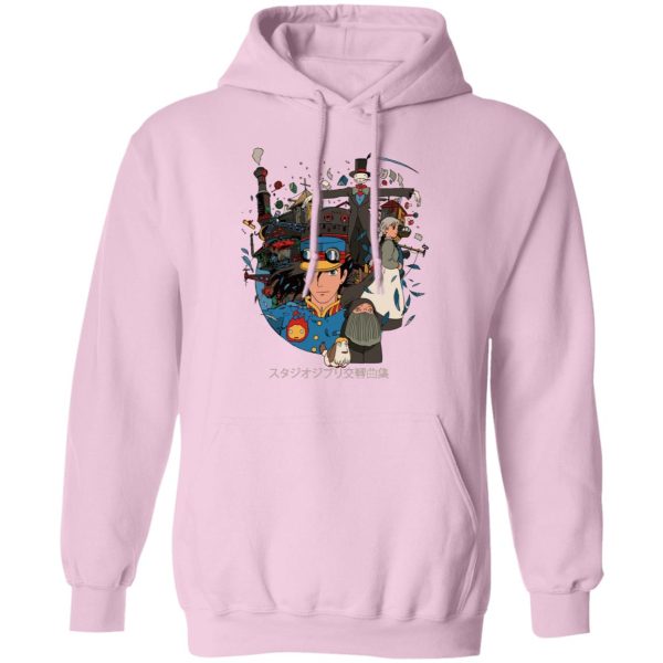 Howl's Moving Castle Japanese Poster - Howl’s Moving Castle Characters Compilation Hoodie-Apparel, Hoodie, Howl's Moving Castle, Howl's Moving Castle Japanese Poster