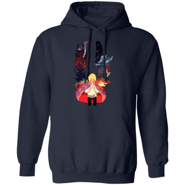 Characters Of Howl's Moving Castle - Howl and Colorful Wings Hoodie-Apparel, Characters Of Howl's Moving Castle, Hoodie, Howl's Moving Castle