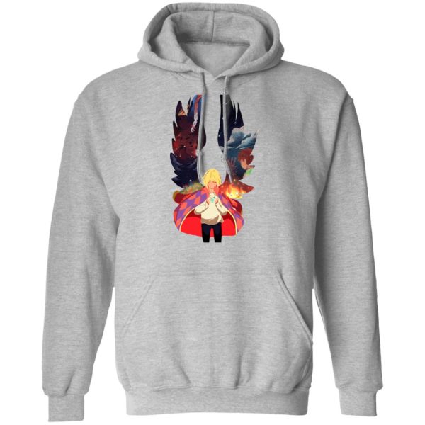 Characters Of Howl's Moving Castle - Howl and Colorful Wings Hoodie-Apparel, Characters Of Howl's Moving Castle, Hoodie, Howl's Moving Castle