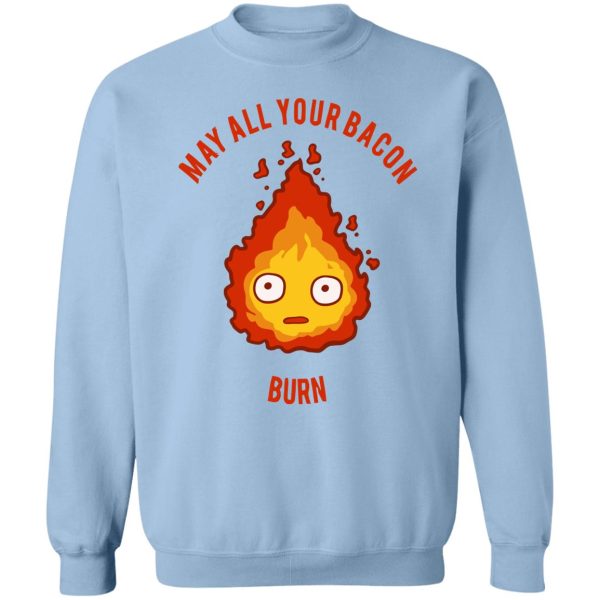 Watch Howl's Moving Castle - Calcifer: May All Your Bacon Burn Sweatshirt-Apparel, Howl's Moving Castle, Sweatshirt, Watch Howl's Moving Castle