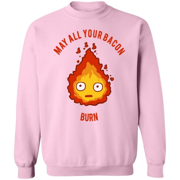 Watch Howl's Moving Castle - Calcifer: May All Your Bacon Burn Sweatshirt-Apparel, Howl's Moving Castle, Sweatshirt, Watch Howl's Moving Castle