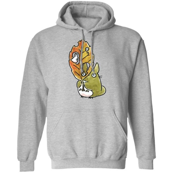 Totoro Onesie - Totoro and the Big Leaf Cute Drawing Hoodie-Apparel, Hoodie, My Neighbor Totoro, Totoro Onesie