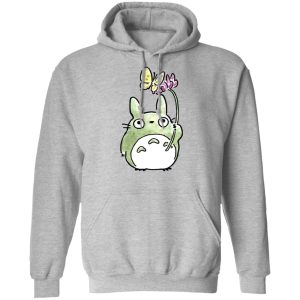 Totoro - Totoro with Butterfly Cute Drawing Hoodie-Apparel, Hoodie, My Neighbor Totoro, Totoro