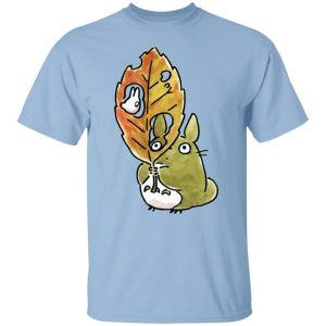 My Neighbor Totoro Movie - Totoro and the Big Leaf Cute Drawing T Shirt-Apparel, My Neighbor Totoro, My Neighbor Totoro Movie, Tshirt