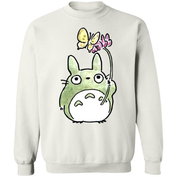 Studio Ghibli Totoro Movie - Totoro with Butterfly Cute Drawing Sweatshirt-Apparel, My Neighbor Totoro, Studio Ghibli Totoro Movie, Sweatshirt