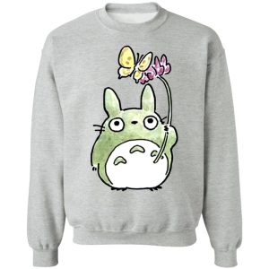 Studio Ghibli Totoro Movie - Totoro with Butterfly Cute Drawing Sweatshirt-Apparel, My Neighbor Totoro, Studio Ghibli Totoro Movie, Sweatshirt