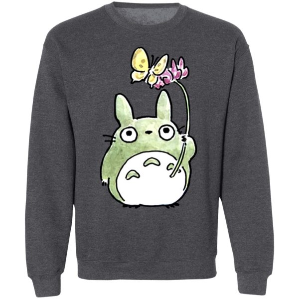 Studio Ghibli Totoro Movie - Totoro with Butterfly Cute Drawing Sweatshirt-Apparel, My Neighbor Totoro, Studio Ghibli Totoro Movie, Sweatshirt