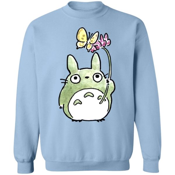 Studio Ghibli Totoro Movie - Totoro with Butterfly Cute Drawing Sweatshirt-Apparel, My Neighbor Totoro, Studio Ghibli Totoro Movie, Sweatshirt