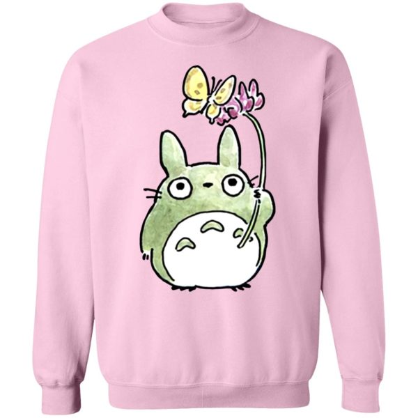 Studio Ghibli Totoro Movie - Totoro with Butterfly Cute Drawing Sweatshirt-Apparel, My Neighbor Totoro, Studio Ghibli Totoro Movie, Sweatshirt