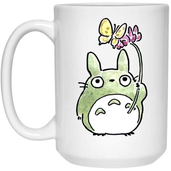 My Neighbor Totoro - Totoro with Butterfly Cute Drawing Mug-House Decor, Mug, My Neighbor Totoro