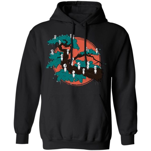 Studio Ghibli Princess Mononoke - Tree Spirits by the Red Moon Hoodie-Apparel, Hoodie, princess mononoke, Studio Ghibli Princess Mononoke