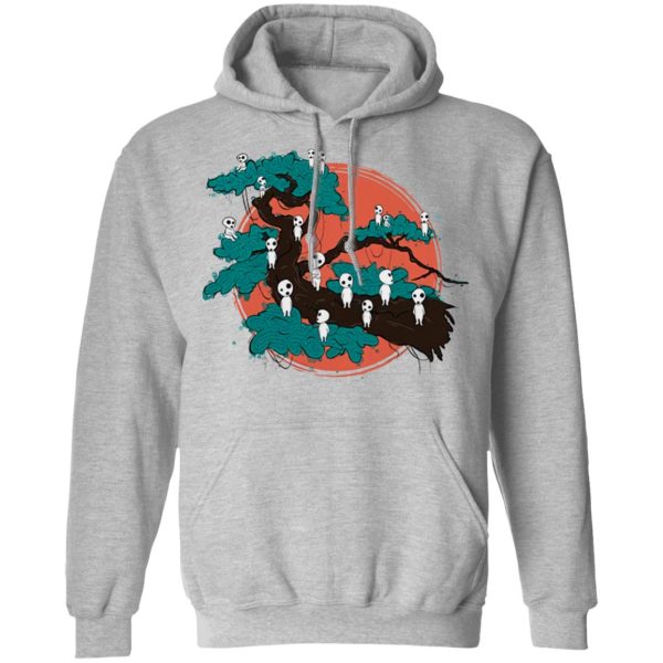 Studio Ghibli Princess Mononoke - Tree Spirits by the Red Moon Hoodie-Apparel, Hoodie, princess mononoke, Studio Ghibli Princess Mononoke