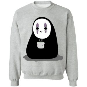 Spirited Away Director - Cute No Face Kaonashi Drinking Hot Tea Sweatshirt-Apparel, kaonashi, no face, Spirited Away, Spirited Away Director, Sweatshirt