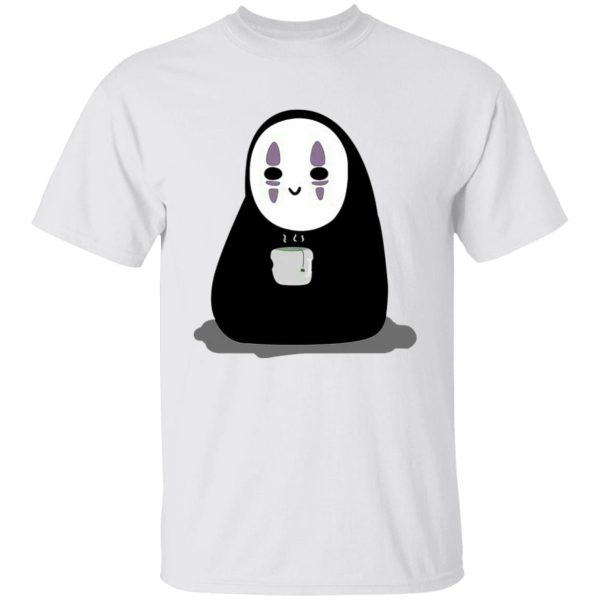 Spirited Away Director - Cute No Face Kaonashi Drinking Hot Tea T Shirt-kaonashi, no face, Spirited Away, Spirited Away Director, Tshirt