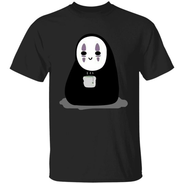 Spirited Away Director - Cute No Face Kaonashi Drinking Hot Tea T Shirt-kaonashi, no face, Spirited Away, Spirited Away Director, Tshirt