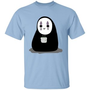 Spirited Away Director - Cute No Face Kaonashi Drinking Hot Tea T Shirt-kaonashi, no face, Spirited Away, Spirited Away Director, Tshirt