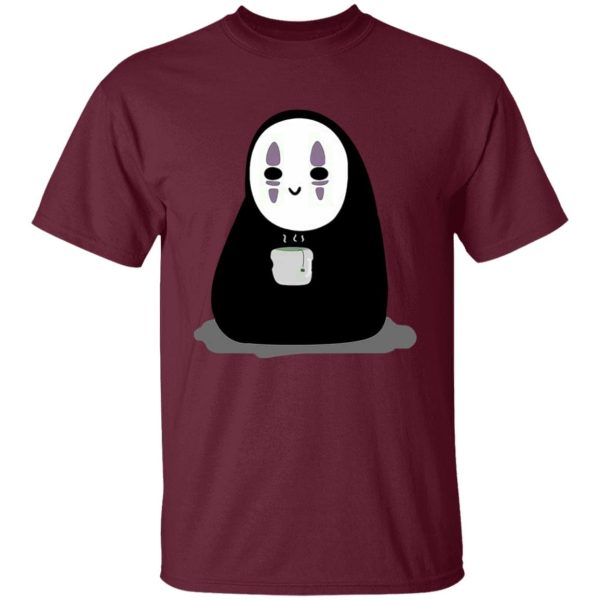 Spirited Away Director - Cute No Face Kaonashi Drinking Hot Tea T Shirt-kaonashi, no face, Spirited Away, Spirited Away Director, Tshirt