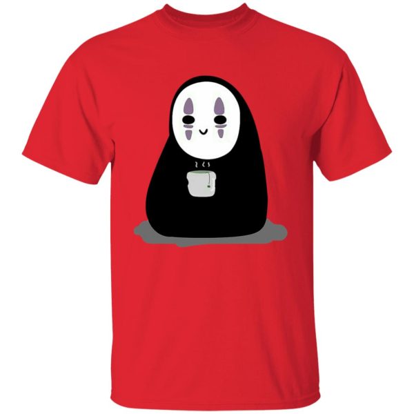 Spirited Away Director - Cute No Face Kaonashi Drinking Hot Tea T Shirt-kaonashi, no face, Spirited Away, Spirited Away Director, Tshirt