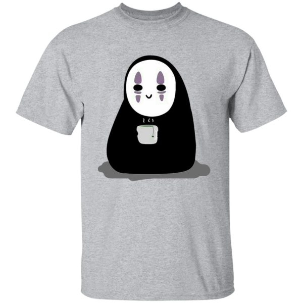 Spirited Away Director - Cute No Face Kaonashi Drinking Hot Tea T Shirt-kaonashi, no face, Spirited Away, Spirited Away Director, Tshirt