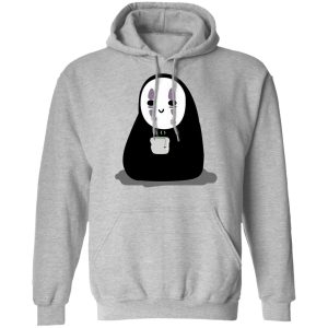 Dragon Haku Spirited Away - Cute No Face Kaonashi Drinking Hot Tea Hoodie-Dragon Haku Spirited Away, Hoodie, kaonashi, no face, Spirited Away