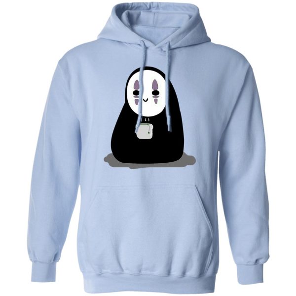 Dragon Haku Spirited Away - Cute No Face Kaonashi Drinking Hot Tea Hoodie-Dragon Haku Spirited Away, Hoodie, kaonashi, no face, Spirited Away