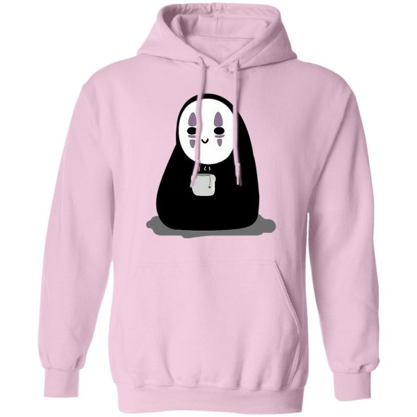 Dragon Haku Spirited Away - Cute No Face Kaonashi Drinking Hot Tea Hoodie-Dragon Haku Spirited Away, Hoodie, kaonashi, no face, Spirited Away