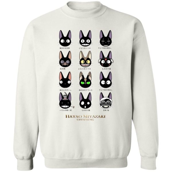 Kiki's Delivery Service Anime - Jiji Hayao Miyazaki Off Spring Sweatshirt-Apparel, Kiki's Delivery Service, Kiki's Delivery Service Anime, Sweatshirt