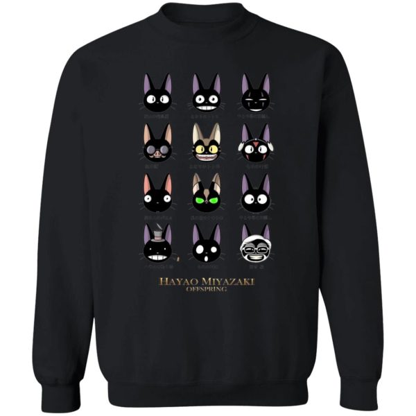 Kiki's Delivery Service Anime - Jiji Hayao Miyazaki Off Spring Sweatshirt-Apparel, Kiki's Delivery Service, Kiki's Delivery Service Anime, Sweatshirt