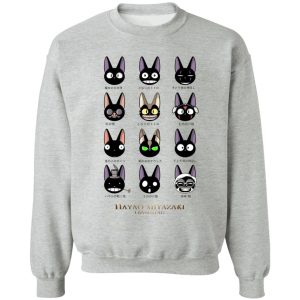 Kiki's Delivery Service Anime - Jiji Hayao Miyazaki Off Spring Sweatshirt-Apparel, Kiki's Delivery Service, Kiki's Delivery Service Anime, Sweatshirt