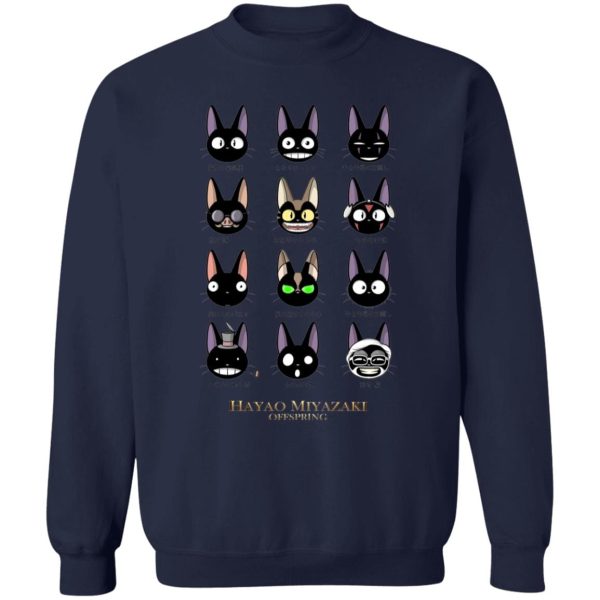 Kiki's Delivery Service Anime - Jiji Hayao Miyazaki Off Spring Sweatshirt-Apparel, Kiki's Delivery Service, Kiki's Delivery Service Anime, Sweatshirt