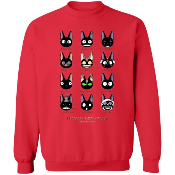 Kiki's Delivery Service Anime - Jiji Hayao Miyazaki Off Spring Sweatshirt-Apparel, Kiki's Delivery Service, Kiki's Delivery Service Anime, Sweatshirt