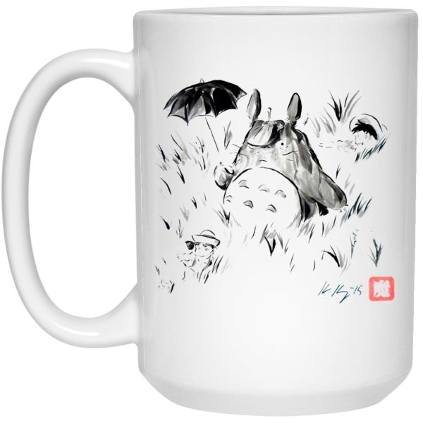 Caballito De Totora Png - Totoro And The Girls Ink Painting Mug-Caballito De Totora Png, House Decor, Mug, My Neighbor Totoro