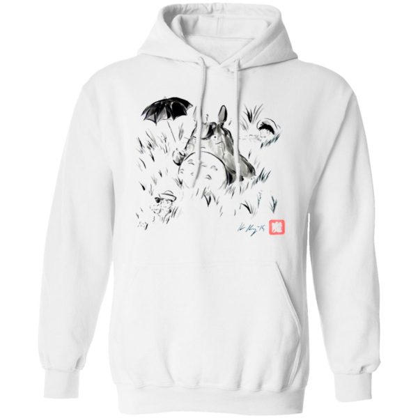 Hayao Miyazaki Totoro - Totoro And The Girls Ink Painting Hoodie-Apparel, Hayao Miyazaki Totoro, Hoodie, My Neighbor Totoro