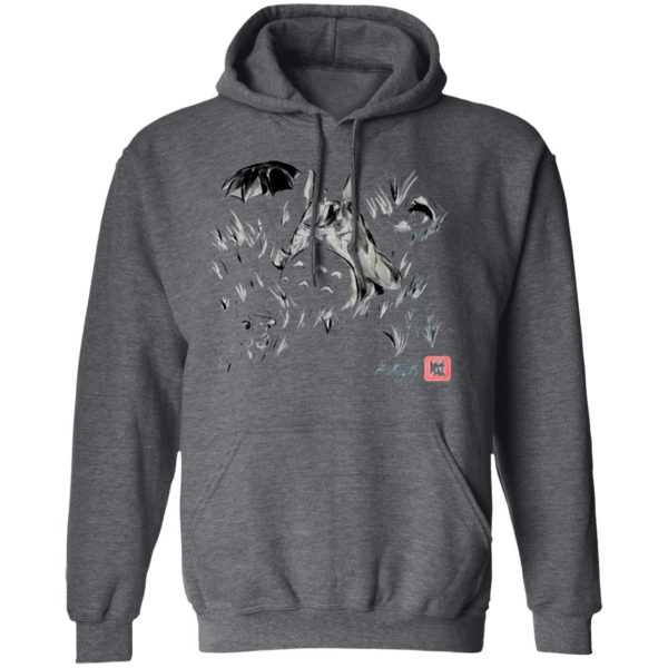 Hayao Miyazaki Totoro - Totoro And The Girls Ink Painting Hoodie-Apparel, Hayao Miyazaki Totoro, Hoodie, My Neighbor Totoro