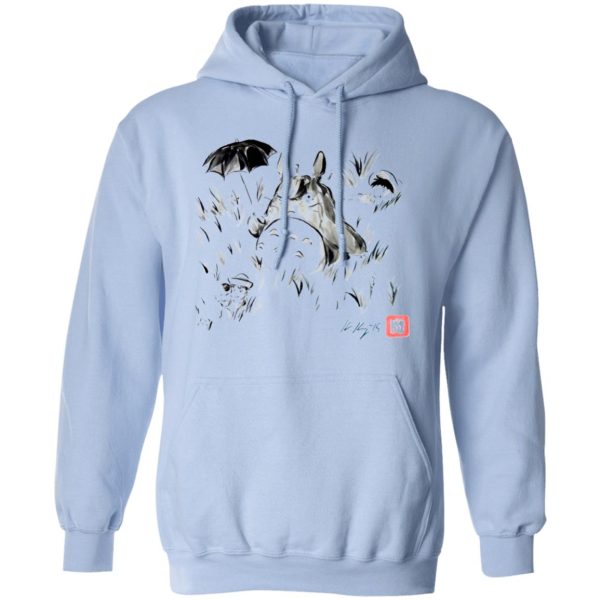 Hayao Miyazaki Totoro - Totoro And The Girls Ink Painting Hoodie-Apparel, Hayao Miyazaki Totoro, Hoodie, My Neighbor Totoro