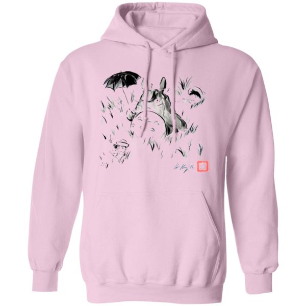 Hayao Miyazaki Totoro - Totoro And The Girls Ink Painting Hoodie-Apparel, Hayao Miyazaki Totoro, Hoodie, My Neighbor Totoro